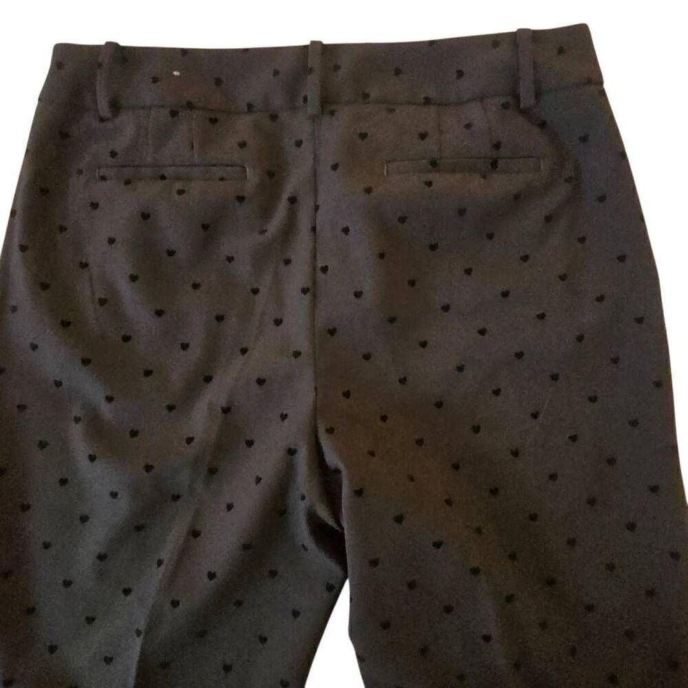 Talbots Womens Hampshire Black Heart Print Ankle Pants Size 12 - Picture 7 of 13